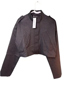 NWT BHAMPTON THE DROP Dark Grey Cropped Mock Neck Utility Jacket Size Med - Bild 1 von 11