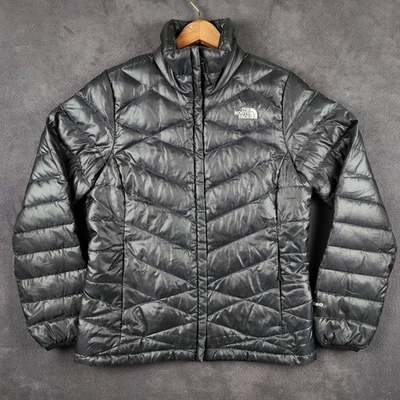 Chaqueta acolchada de plumón The North Face Aconcagua 550 para mujer mediana gris oscuro cremallera completa Foto 1 de 4