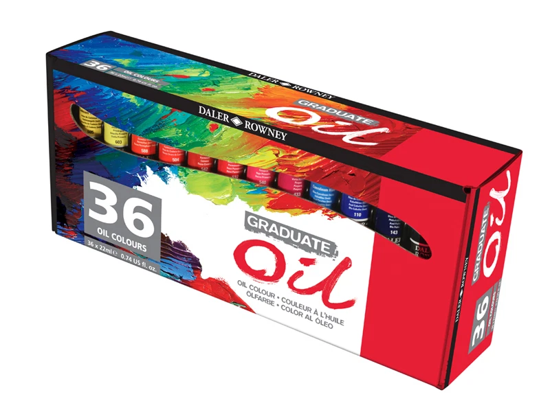 Daler Rowney Graduate Oil Colour Set - 36 x 22ml Tubes - Image 1 of 1