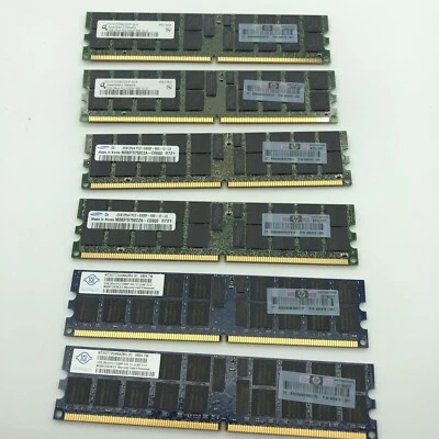 2GB Server Memory Ram PC2-5300R-667 2RX8 HP 405476 ECC Reg DDR2 Samsung Nanya HP - Image 1 of 4