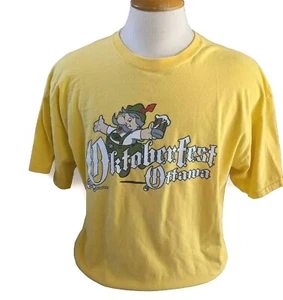 Octoberfest Volunteer Ottawa Tshirt XL Yellow Graphic Tee Onkle Hans Beer Stein - Picture 1 of 5