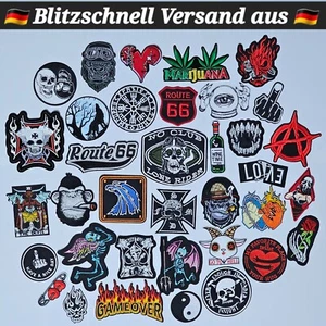 Flicken zum Aufbügeln Bügelflicken Aufbügler Rock Patches Stoff Aufbügelflicken - Bild 1 von 37