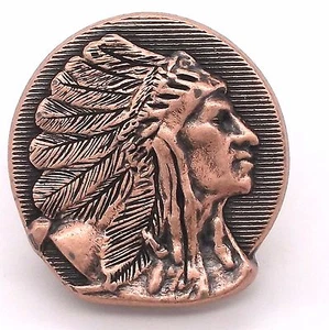 Right Facing Chief Head Concho Antique Copper 1-1/2" 3668-10 by Stecksstore - Picture 1 of 1