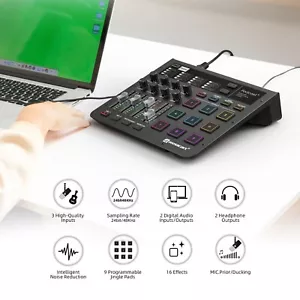 Relacart Podcast+ Microphone Interface Audio Mixer Video Switcher Live Streaming - Picture 1 of 7