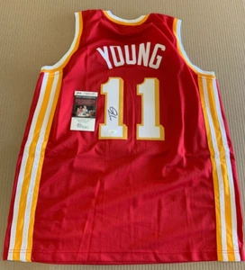 JSA Authentic Signed Trae Young Auto Custom Atlanta Hawks Red jersey XL - Picture 1 of 4