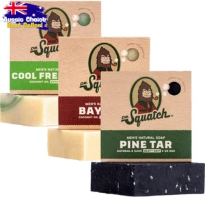 Natural Soap for Men 3 Bar Variety Pack Bay Rum Aloe Pine Tar - Picture 1 of 12