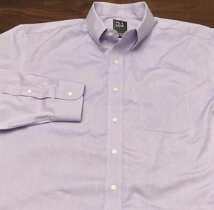 Jos A Bank Traveler Tailored Fit Purple Button Up Shirt Men’s size 17-34 - Picture 1 of 4