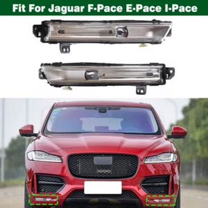 Pair LED Front Bumper Fog Light Lamp Clear Lens For Jaguar F-Pace E-Pace I-Pace - Picture 1 of 13