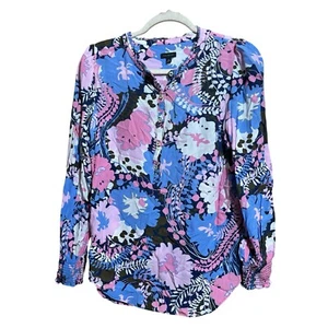 Talbots Top Damen Medium Mehrfarbig Blumenmuster Rüschen Popover Bluse - Bild 1 von 9