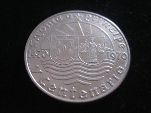 MDS S. TOMÈ E PRINCIPE 50 ESCUDOS 1970 "ANNIVERSARY OF DISCOVERY", SILBER   #52 - Picture 1 of 2