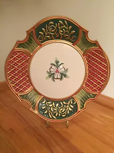 Fitz and Floyd Classics Christmas Court 10" Canape-Motif Plate Hecho a Mano Nuevo en Caja - Imagen 1 de 8
