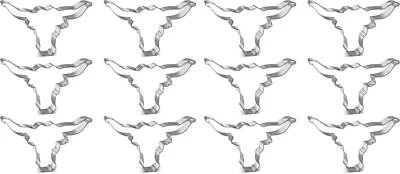 1 Dozen 12 Western Longhorn 6'' Cookie Cutter Cow Metal Freshie - image 1 of 4