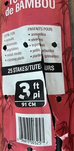 Estacas de bambú Bond 25 unidades 3 pies de largo - Imagen 1 de 3