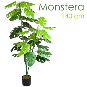 Hoja de ventana Monstera planta artificial árbol artificial planta artificial 140 cm Decovego - Imagen 1 de 6