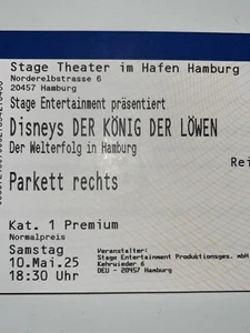 König der Löwen Musical Hamburg 4 Karten am 10.05.2025 - Bild 1 von 1