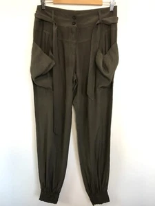 Cristina Gavioli Size 42 (AU 10) Olive Green Cargo Pants Designer Made In Italy - Picture 1 of 24