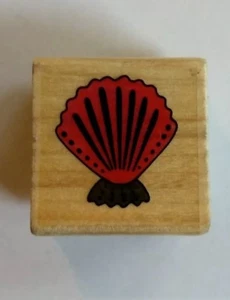 That's All She Stamped Scallop C4007 Wood Mounted Rubber Stamp - Picture 1 of 3