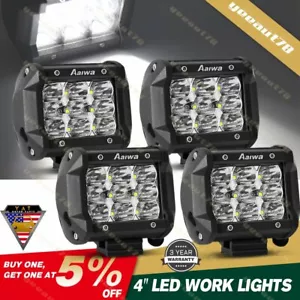 4x 4INCH LED Work Light SPOT Strip Pods Driving Offroad For Jeep Truck Car Boat - Picture 1 of 9