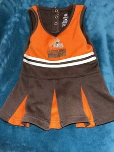 Cleveland Browns NFL Team Apparel Little Girls Cheerleader Dress (Size: 18M) - Picture 1 of 4