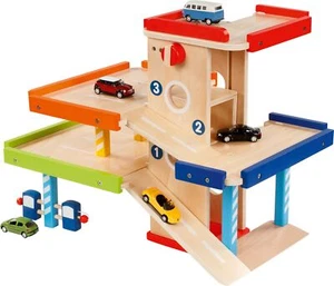 PARKHAUS mit Aufzug Tankstelle Waschstraße Parkgarage Holz 3 Etagen Rampen NEU - Bild 1 von 6