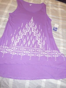 Nuevo con etiquetas ~ Top túnica Indigo Artwear ~ Dobladillo alto sin mangas ~ Púrpura ~ Talla S ~ Precio de venta sugerido por el fabricante $30 - Imagen 1 de 5