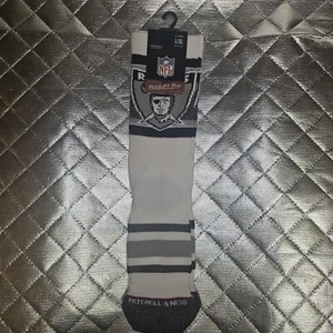 Calcetines Mitchell & Ness NFL Team Raiders L/XL Crew nuevos con etiquetas - Imagen 1 de 2