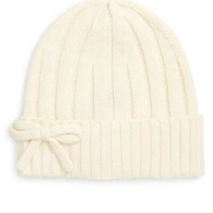 KATE SPADE Metallic Bow Beanie In French Cream - Picture 1 of 5