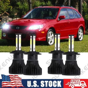 For Mazda Protege5 2002-2003 - Bright 9005 H7 LED Headlight Bulbs Hi & Lo Qty 4 - Picture 1 of 12
