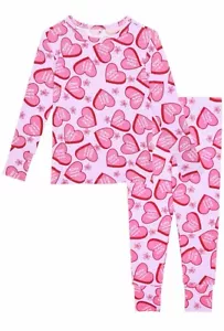 Neu Posh Peanut "Besties" Langarm Bambus 2 Stück Pyjama Set, 5T/6T, Neu mit Etikett - Bild 1 von 2