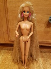 Mattel Vintage 1991 Totally Hair Barbie doll blonde hair Nude Original jewelry