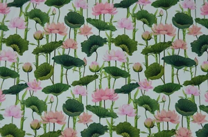 Modal Sweat French Terry weiß mit zarten Mohnblumen 50 x 150 cm dehnbar - Bild 1 von 6