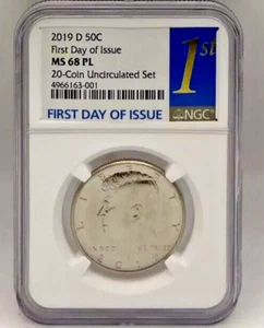 2019 D 50c Kennedy NGC MS 68 PL PROOF LIKE FDOI VARY HIGH GRADE BUSINESS STRIKE - Picture 1 of 2