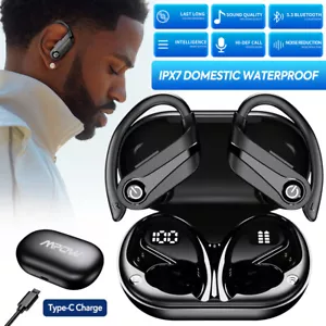 Mpow Bluetooth Headset TWS Wireless Earphones Earbuds Stereo Headphones Ear Hook - Picture 1 of 15