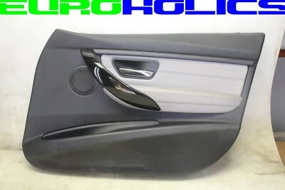 BMW F30 328i 12-18 Passenger Right Front Interior Door Trim Panel Black Gray Lth - Image 1 of 4