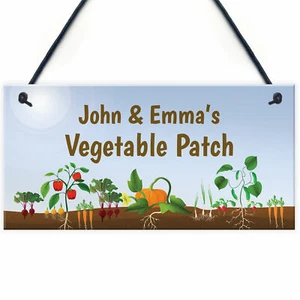 Personalised Vegetable Patch Sign Allotment Greenhouse Gifts Garden Signs - Picture 1 of 9