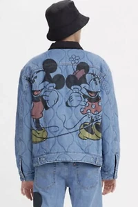LEVI'S X Disney Mickey Minnie Reversible Trucker Denim Jacket Mens XXL - Picture 1 of 20