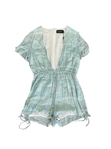 Minkpink Jumpsuit - Teal Print Size M BNWT - Picture 1 of 7