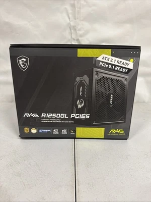 MSI MAG A1250GL PCIE5 Modular ATX Power Supply 1250W 80 PLUS Gold - Image 1 of 2
