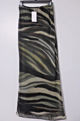 Falda larga estampada para mujer Mango - negra/verde talla S Foto 1 de 4