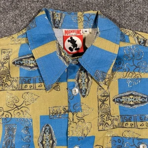 Vintage 90s Mickey Inc Disney Polynesian Resort Camp Button Shirt Mens Medium - Picture 1 of 7