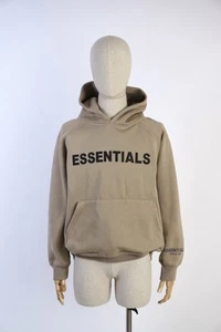 Fear of God ESSENTIALS Hoodie Taupe Beige Small 100% Cotton Sweatshirt FOG - Picture 1 of 15