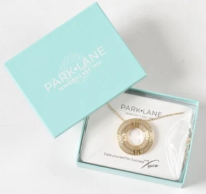 Park Lane Milan Necklace Roman Numerals Clock Face Gold Tone NEW in Box - Picture 1 of 3