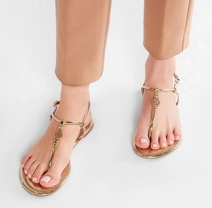 Tory Burch Emmy Metallic Thong Sandal Size 5.5 - Picture 1 of 9