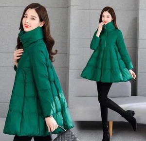 Korean Womens Cotton Down Puffer Jacket Cape Cotton Padded Short Jacket Overcoat - Picture 1 of 15