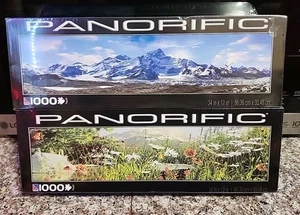 Panorific Lot of 2 1000 Pc Puzzles MOUNT EVEREST & SUMMER SALAD 34 " Each New - Picture 1 of 2