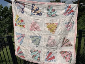 Vintage Futtersack Fan Style Babydecke 44 x 50 - Bild 1 von 5