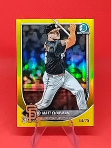 2025 Bowman Chrome Matt Chapman Yellow Refractor /75 #49 San Francisco Giants  - Bild 1 von 3