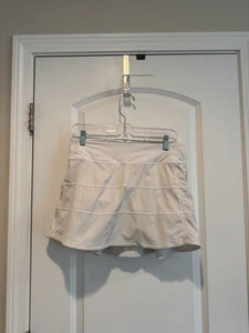 Lululemon Pace Rival Mid Rise White Tennis Skort Skirt Size 6 - Picture 1 of 6