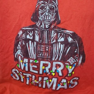 Star Wars Mens T-shirt 2XL Red Darth Vader Christmas Merry Sithmas Distressed - Picture 1 of 4