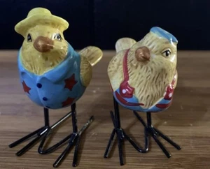 Beach Birds Stoneware Salt and Pepper Set Beach Birds Cracker Barrel Whimsical - Picture 1 of 4